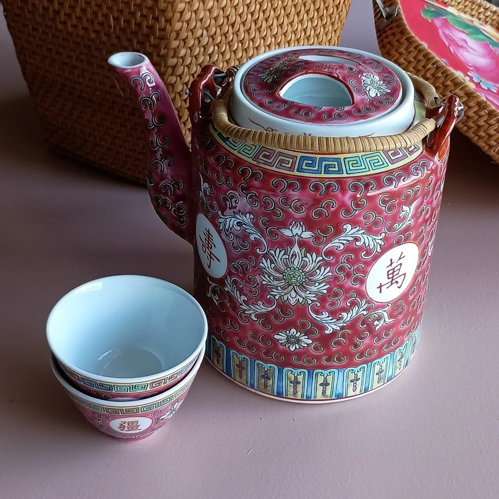 Chinese Famille Tea Set - Picture 11 of 14